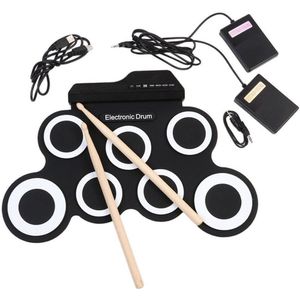 Air Electronic Drums, Portable 5 Drum Kit, Supports Midi BT Wireless Connection, Automatically Positions Natural Sound Air Drum Sticks for Making Entertainment