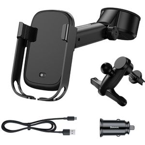 Baseus 15W Qi Draadloze Oplader Car Mount Voor Iphone 11 Snelle Auto Draadloze Opladen Houder Voor Samsung S20 Smart inductie Oplader