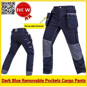 Bauskydd cargo pants verwijderbare pockets donkerblauw mannen werk broek werken broek werkkleding