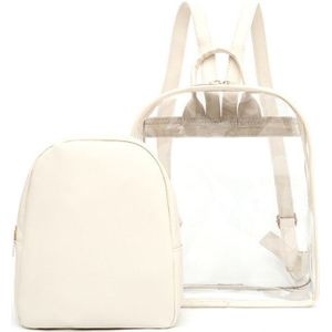 leuke Clear Plastic See Through Transparant Rugzak vrouwen meisje student reistas satchel School Book bag Aug16
