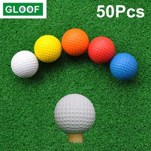 50Pcs = 10Set Lichtgewicht Foam Golfballen Voor Indoor Outdoor Golf Practice Ballen Pu Foam Training Spons Golf ballen