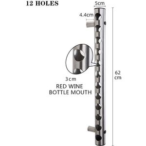 Creatieve Opknoping 8 12 Fles Wijnrek Rvs Wandmontage Rode Wijn Houder Decoratie Display Verticale Metalen Wijn Plank