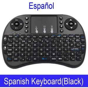 Spaans I8 Mini Toetsenbord 3 Kleur Backlit I8 + Lithium Batterij Backlight Air Muis Afstandsbediening Touchpad Handheld Tv Box laptop