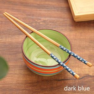 5 Paar Bamboe Japanse Stijl Gegraveerd Servies Set Eco-vriendelijke Eetstokjes Servies Cherry Blossom Patroon Leuk Cadeau Duurzaam
