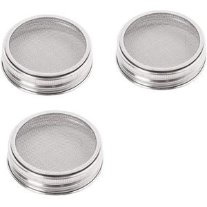 Set Van 3 Rvs Kiemen Pot Deksel Kit Voor Superb Ventilatie Fit Voor Brede Mond Mason Jars Weckpotten voor Maken Orga