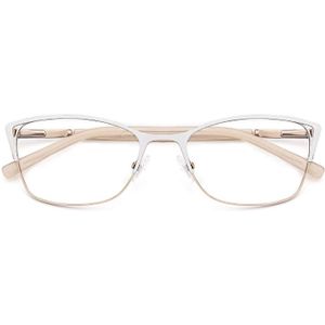Lanssy Metalen Brillen Frame Vrouwen Optische Bril Wit Kleur Cat Eye Brillen Frame Vrouwen # TWM7554C4
