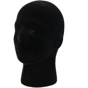 Uesh-Man Styrofoam Foam Mannequin Oefenpop Head Model Pruiken Bril Cap Display Stand Zwart