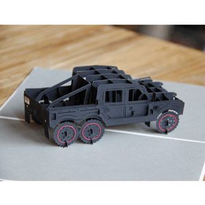 3D Pop Up Voor Jeep Auto Wenskaarten Kerst Verjaardag Valentijn Uitnodiging