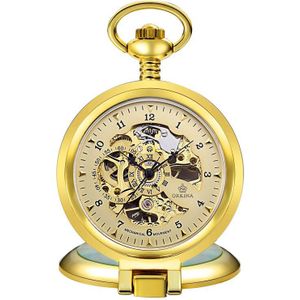 Luxe Zilveren Mechanisch Zakhorloge Vintage Holle Mannelijke Klok Hand Wind Mechanische Ketting Horloge Ketting Mannen Vrouwen