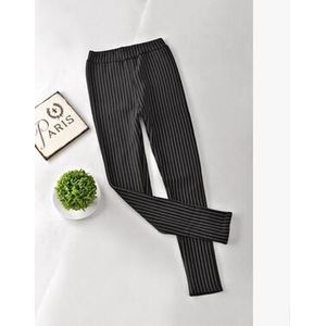 Winter Broek Voor Vrouwen Gestreepte Gedrukt Warm Potlood Broek Dikker Fleeces Leggings Mode Boot Cut Broek P8126