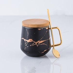 Marbling Matte Japanse Zwart En Wit Groen Keramische Mok Koffie Cup Board Met Lepel Water Cup Mok Tumbler