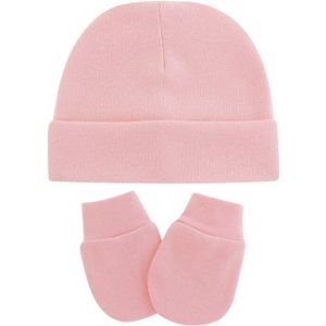 Baby Zuigelingen Anti Krassen Katoenen Handschoenen + Hoed Set Pasgeboren Wanten Warm Cap Kit 23GD