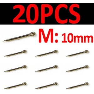 Wifreo 20 Stuks Karpervissen Feeder Aas Pins Voor Karper Boilies Floaters Pop Ups Etc. Metalen Haar Rigs Accessoires 7Mm 10Mm 15Mm