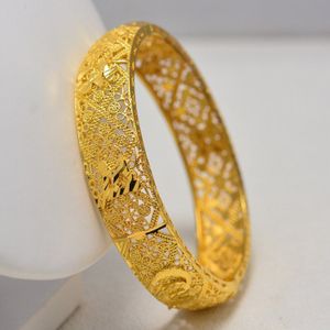 Dubai Goud Kleur Mannen Vrouwen Armband Vacuüm Gouden Kleur & Koper Brede Bangle voor Vrouwen Hand Chain Sieraden Ethiopische/ arabNigeria
