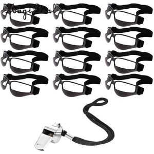 Magideal 12 Pcs Anti Down Basketbal Dribble Bril/Sport Eyewear Specs Training Bril + 1 Pcs Whistle