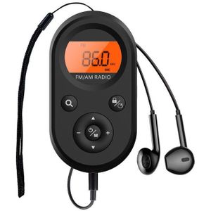 Mini Fm/Am Radio Draagbare Pocket 9K/10K Radio Ontvanger Met Lcd-scherm Backlight Lanyard 76-108Mhz Oplaadbare