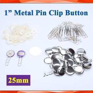 1 &quot;25mm 100 Sets Metalen Pin Note Clip Knop Bladwijzer Haar Pro Alle Stalen Badge Button Maker Metalen speld Supply Materialen
