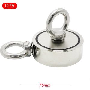 Sterke Neodymium Magneet Dubbele Kant Zoeken Magneten Haak Super Power Salvage Zee Vissen Magnetische Houder Max Pull 200Kg Met ring