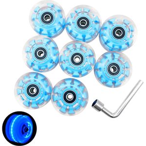 8Pcs Lager Led Lichtgevende Outdoor 32Mm X 58Mm 82A Roller Skate Wiel Licht Up Slijtvast Met core Duurzaam Skateboard