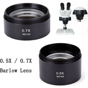 0.5X 0.7X Barlow Lens Stereo Microscoop Extra Lens Barlow Objectief Verrekijker Trinoculaire Microscoop Onderdelen