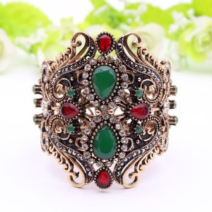 NEOVISSON Retro Vintage Indian Breed Bloem Bangle Manchet Vrouwen Antiek Goud Kleur Lente Armbanden Armband Marokko Bruiloft Bijoux