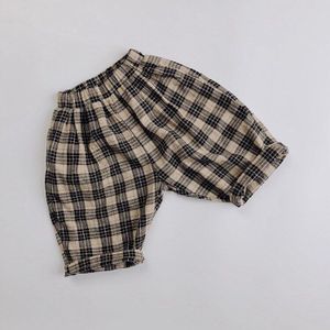 3724 Baby Boy Broek Zomer Meisje Plaid Broek Elastische Taille Broek Kinderen Losse Harembroek Micro Plooi Broek