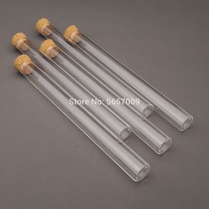 20 Stks/pak Lab 15X150Mm Transparante Platte Bodem Glasreageerbuizen Met Kurk Houten Stoppers Voor Laboratorium Container