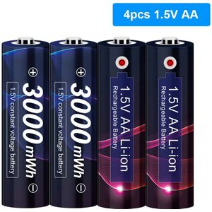 Aa 1.5V Li-Ion Oplaadbare Batterij 3000mWh 1.5V Lithium Aa Oplaadbare Batterij 1.5V Aa Batterij Voor Afstandsbediening speelgoed Licht