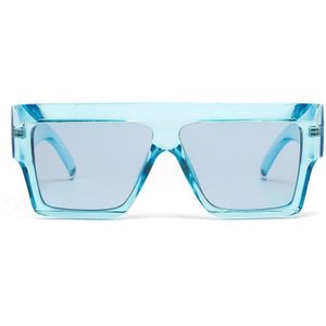 Yooske Vierkante Oversized Zonnebril Vrouwen Platte Top Helder Blauw Roze Zonnebril Mannen Vintage Grote Frame Vierkante Brillen UV400