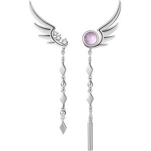Thaya Kwastje Zilver Kleur Earring Bengelen Feather Earring Japanse Stijlvol Voor Vrouwen Oorbel Fijne Jewely