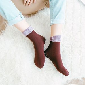 3 Paren/set Wol Kasjmier Thuis Snowboots Fluwelen Thuis Vloer Sok Vrouwen Winter Warm Thicken Thermische Zachte Casual Effen Kleur sokken