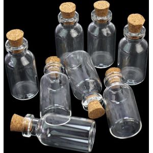20 stks 5 ml Mini Transparant Lege Glazen Flessen Berichten Wassen Fles Conta Potten met Kurk Hervulbare Flessen