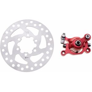 GOOFIT RODE Remklauw + 120mm Disc Rotor Rem Voor Achter voor MBX10 MBX11 Moto Achter Mini Bike 47cc 49cc Pocket Bike C029-710