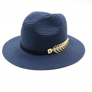 Zomer Britse Riem Vintage Trilby Platte Rand Strooien Hoed Shading Zonnehoed Dame Mode Strand Hoed Unisex Jazz hoed