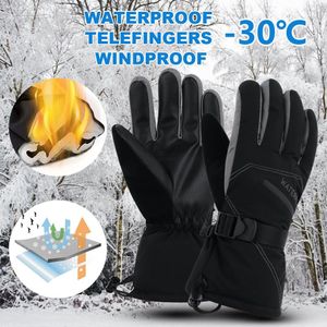 WATERFLY Winter Waterdichte Ski Handschoenen Sneeuwscooter Motorrijden Sneeuw Handschoenen Voor Mannen Warme Winddichte Handschoen