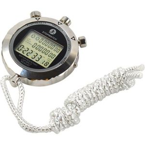 Waterdichte Digitale Stopwatch Metalen 1/1000 Seconden Handheld Lcd Display Chronograaf Buiten Timer Teller Sporthorloge Relogio