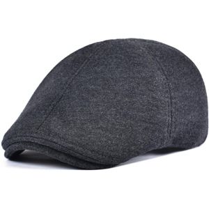VOBOOM 100% Cotton Flat Cap Men Dark Gray Newsboy Caps 6 Panel Cabbies Golf Hat Baker Boy Hats Beret 320