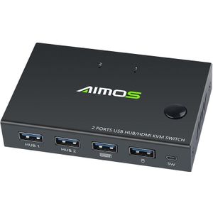 4K Usb Hdmi Kvm Switch Box Video Display Usb Switch Splitter Voor 2 Pc Sharing Toetsenbord Muis Printer Plug en Paly