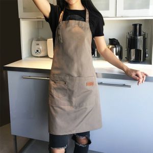 Pure Kleur Koken Keuken Schort Voor Vrouw Mannen Chef Ober Cafe Shop Bbq Kapper Schorten Slabbetjes Keuken Accessoire