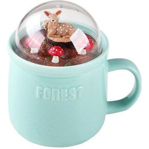 Bos Dier Micro Landschap Cup Met Deksel Pot Cups Creatieve Melk Koffie Thee Mok Kantoor Keramische Sap Citroen Mokken