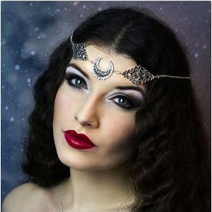 Gothic Haaraccessoires Voor Vrouwen Maan Wizard Crystal Water Haar, Gothic Haar
