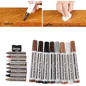 17Pcs Meubels Touch Up Kit Markers & Filler Steekt Hout Krassen Herstellen Kit