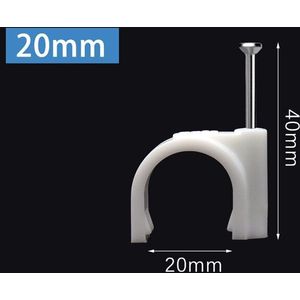 100 Pcs 4Mm Tot 25Mm Kabel Staal Nail Lijnkaart Kaart Draad Lijn Circulaire Kabel Clips Trog Draad vaststelling Witte Draad Retainer