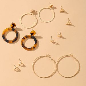 17Km Mode Acryl Hoepel Oorbellen Voor Vrouwen Goud Kleur Grote Cirkel Oorbellen Geometrische Ronde Hart Earring Brincos Sieraden