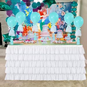 HobbyLane 5 Lagen Golvend Spliced Chiffon Tafel Rok voor Bruiloft Verjaardag Decoratie