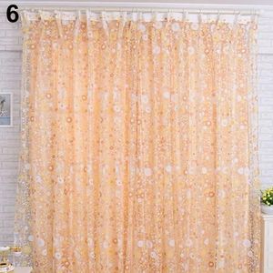 Pastorale Bloemen Voile Sheer Tulle Venster Interieur Gordijn Volant Deur Scheidingswand Drape Decoratie Gordijnen