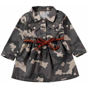 Baby Baby Jongen Meisje Lange Mouw Camouflage Trenchcoat + Riem Zomer Kleding