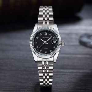 Casual Lichtgevende Diamant Britse Horloge Paar Horloge Vrouwen Luxe Quartz Horloges Roestvrij Staal Papier Ronde