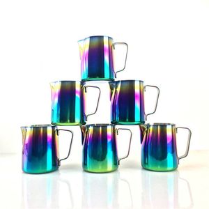 Kleurrijke Rvs Opschuimen Werper Pull Bloem Cup Espresso Cappuccino Art Werper Kruik Melk Frothers Mok Koffie Tool