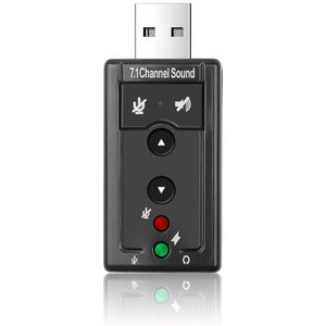 Virtual 7.1-Kanaals Geluidskaart Externe Usb 2.0 Audio Mic Speaker Adapter Microfoon Stereo 3.5Mm Jack Headset Geluidskaart